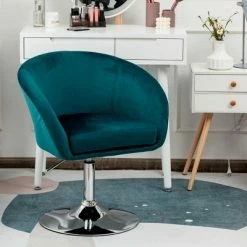 Discount ❤️ Costway Modern Velvet Chair Height Adjustable Bar Stool Swivel Makeup Seat 🤩 -Living Room Chairs Sales unnamed file 12060