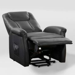 Deals 🧨 Arlington Power Lift and Rise Leather Gel Recliner Black - CorLiving ✨