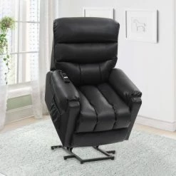 Best deal 🥰 Dallas Power Lift Assist Leather Gel Recliner Black - CorLiving 💯 -Living Room Chairs Sales unnamed file 12085