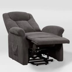 Outlet 😀 Arlington Power Lift and Rise Upholstered Recliner - CorLiving Dark Gray 👏
