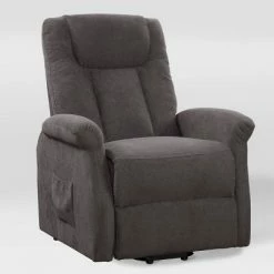 Outlet 😀 Arlington Power Lift and Rise Upholstered Recliner - CorLiving Dark Gray 👏 -Living Room Chairs Sales unnamed file 12100