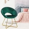 Flash Sale 👍 Costway Modern Velvet Accent Chair Upholstered Vanity Chair w/Golden Metal Leg PinkDark GreenGrey 🌟 -Living Room Chairs Sales unnamed file 12102