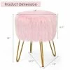 Discount ⭐ Costway Faux Fur Vanity Chair Makeup Stool Furry Padded Seat Round Ottoman Pink/White 👏 -Living Room Chairs Sales unnamed file 12114