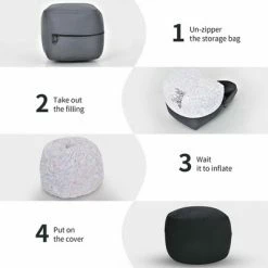 Hot Sale 🎉 Costway 3' Bean Bag Chair w/ Microfiber Cover & Independent Sponge Filling 🛒 -Living Room Chairs Sales unnamed file 12132