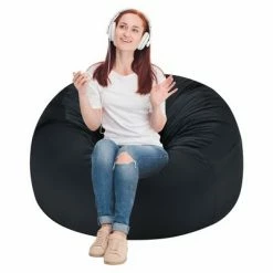 Hot Sale 🎉 Costway 3' Bean Bag Chair w/ Microfiber Cover & Independent Sponge Filling 🛒 -Living Room Chairs Sales unnamed file 12133