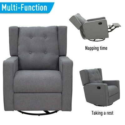 Coupon ⭐ HomCom Wingback Button Tufted Swivel Manual Rocking Recliner Chair ⌛ 4 Coupon ⭐ HomCom Wingback Button Tufted Swivel Manual Rocking Recliner Chair ⌛ - Image 2