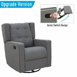 Coupon ⭐ HomCom Wingback Button Tufted Swivel Manual Rocking Recliner Chair ⌛ 14 Coupon ⭐ HomCom Wingback Button Tufted Swivel Manual Rocking Recliner Chair ⌛ -Living Room Chairs Sales unnamed file 12192
