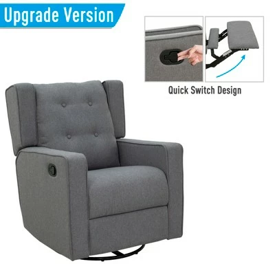 Coupon ⭐ HomCom Wingback Button Tufted Swivel Manual Rocking Recliner Chair ⌛ 7 Coupon ⭐ HomCom Wingback Button Tufted Swivel Manual Rocking Recliner Chair ⌛ - Image 5