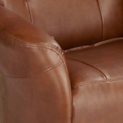 Flash Sale ❤️ BenchMaster Brown Swivel Faux Leather Recliner Chair Modern Armchair Comfortable Manual Reclining Footrest Headrest for Bedroom 🥰 -Living Room Chairs Sales unnamed file 12199