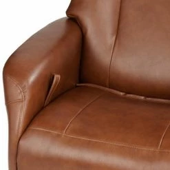 Flash Sale ❤️ BenchMaster Brown Swivel Faux Leather Recliner Chair Modern Armchair Comfortable Manual Reclining Footrest Headrest for Bedroom 🥰 -Living Room Chairs Sales unnamed file 12202