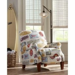 Cheap 🥰 Kensington Hill Multi-Color Sunshine Beach Recliner Chair Coastal Armchair Comfortable Push Manual Reclining Footrest for Bedroom ⌛ -Living Room Chairs Sales unnamed file 12210