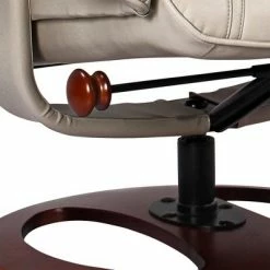 Cheap 🛒 BenchMaster Taupe Swivel Ottoman Leather Recliner Chair Modern Armchair Ergonomic Manual Reclining Adjustable Bedroom Living Room 🔥 -Living Room Chairs Sales unnamed file 12220