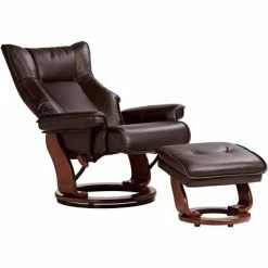 Discount 🎁 BenchMaster Java Swivel Ottoman Faux Leather Recliner Chair Modern Armchair Ergonomic Push Manual Reclining Bedroom Living Room 🛒 -Living Room Chairs Sales unnamed file 12229