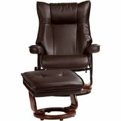 Discount 🎁 BenchMaster Java Swivel Ottoman Faux Leather Recliner Chair Modern Armchair Ergonomic Push Manual Reclining Bedroom Living Room 🛒 -Living Room Chairs Sales unnamed file 12231