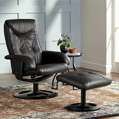 Flash Sale ๐ Elm Lane Black Swivel Ottoman Leather Recliner Chair Modern Armchair Ergonomic Push Manual Reclining Bedroom Living Room Reading ๐ 3 Flash Sale ๐ Elm Lane Black Swivel Ottoman Leather Recliner Chair Modern Armchair Ergonomic Push Manual Reclining Bedroom Living Room Reading ๐