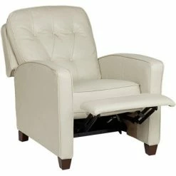 Best deal 💯 Elm Lane White Pearl Leather Recliner Chair Modern Armchair Comfortable Push Manual Reclining Footrest Tufted Back for Bedroom 😍 -Living Room Chairs Sales unnamed file 12288