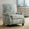 Promo 🔔 Elm Lane Skye Blue Paisley Patterned Recliner Chair Armchair Comfortable Push Manual Reclining Footrest Bedroom Living Room 🧨 -Living Room Chairs Sales unnamed file 12327