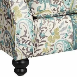 Promo 🔔 Elm Lane Skye Blue Paisley Patterned Recliner Chair Armchair Comfortable Push Manual Reclining Footrest Bedroom Living Room 🧨 -Living Room Chairs Sales unnamed file 12330