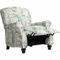 Promo 🔔 Elm Lane Skye Blue Paisley Patterned Recliner Chair Armchair Comfortable Push Manual Reclining Footrest Bedroom Living Room 🧨 -Living Room Chairs Sales unnamed file 12333