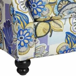 Cheap ❤️ Elm Lane Multi-Color Indigo Floral Recliner Chair Modern Armchair Comfortable Push Manual Reclining Footrest Bedroom Living Room 🌟 -Living Room Chairs Sales unnamed file 12337