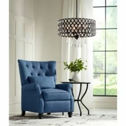 Best reviews of ✨ Studio 55D Denim Blue Recliner Chair Armchair Comfortable Push Manual Reclining Footrest Tufted Back Bedroom Living Room 🥰 -Living Room Chairs Sales unnamed file 12348