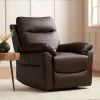 Promo 🤩 Elm Lane Dark Brown Faux Leather Recliner Chair Modern Armchair Comfortable Manual Reclining Footrest Bedroom Living Room Reading 👏 -Living Room Chairs Sales unnamed file 12357