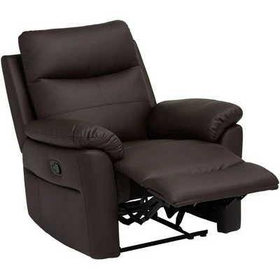 Promo 🤩 Elm Lane Dark Brown Faux Leather Recliner Chair Modern Armchair Comfortable Manual Reclining Footrest Bedroom Living Room Reading 👏 6 Promo 🤩 Elm Lane Dark Brown Faux Leather Recliner Chair Modern Armchair Comfortable Manual Reclining Footrest Bedroom Living Room Reading 👏 - Image 4