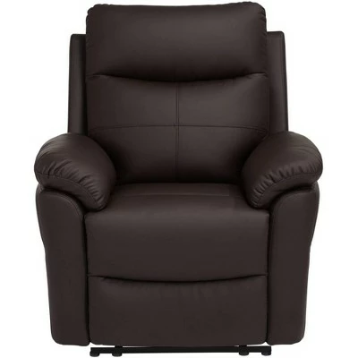 Promo 🤩 Elm Lane Dark Brown Faux Leather Recliner Chair Modern Armchair Comfortable Manual Reclining Footrest Bedroom Living Room Reading 👏 8 Promo 🤩 Elm Lane Dark Brown Faux Leather Recliner Chair Modern Armchair Comfortable Manual Reclining Footrest Bedroom Living Room Reading 👏 - Image 6