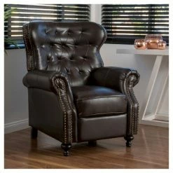 Discount ⌛ Walder Bonded Leather Press-Back Recliner Club Chair Brown - Christopher Knight Home 🎁