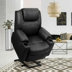 Best Sale ❤️ Costway Electric Recliner Chair Massage Sofa Leather w/ USB Charge Port BrownBlack ✨ -Living Room Chairs Sales unnamed file 12459