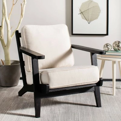 Deals ๐ Nico Mid Century Accent Chair Bone White/Black - Safavieh โญ 3 Deals ๐ Nico Mid Century Accent Chair Bone White/Black - Safavieh โญ