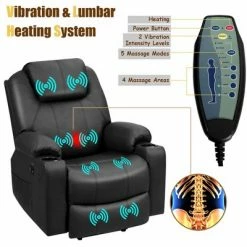 Best Sale ❤️ Costway Electric Recliner Chair Massage Sofa Leather w/ USB Charge Port BrownBlack ✨ -Living Room Chairs Sales unnamed file 12463