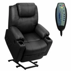 Best Sale ❤️ Costway Electric Recliner Chair Massage Sofa Leather w/ USB Charge Port BrownBlack ✨ -Living Room Chairs Sales unnamed file 12467