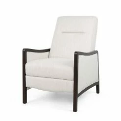 Cheapest 🤩 Veatch Contemporary Upholstered Pushback Recliner - Christopher Knight Home Brown/dark Walnut ✨ -Living Room Chairs Sales unnamed file 12490