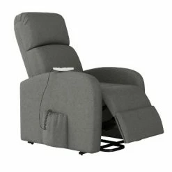 Budget 😉 Loy Modern Power Recline and Lift Chair with Heat and Massage - ProLounger Gray Chenille 👏