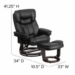 Cheap ❤️ Flash Furniture Contemporary Multi-Position Recliner and Curved Ottoman with Swivel Mahogany Wood Base 🔥 -Living Room Chairs Sales unnamed file 12523