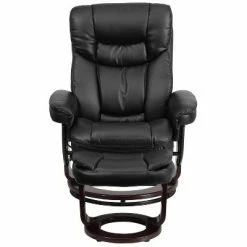 Cheap ❤️ Flash Furniture Contemporary Multi-Position Recliner and Curved Ottoman with Swivel Mahogany Wood Base 🔥 -Living Room Chairs Sales unnamed file 12530