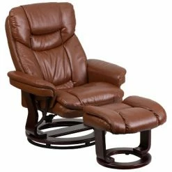 Cheap ❤️ Flash Furniture Contemporary Multi-Position Recliner and Curved Ottoman with Swivel Mahogany Wood Base 🔥 -Living Room Chairs Sales unnamed file 12532
