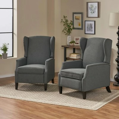 Outlet 🎁 Set of 2 Wescott Contemporary Fabric Recliners - Christopher Knight Home Navy Blue 🎁 3 Outlet 🎁 Set of 2 Wescott Contemporary Fabric Recliners - Christopher Knight Home Navy Blue 🎁