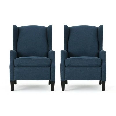 Outlet 🎁 Set of 2 Wescott Contemporary Fabric Recliners - Christopher Knight Home Navy Blue 🎁 20 Outlet 🎁 Set of 2 Wescott Contemporary Fabric Recliners - Christopher Knight Home Navy Blue 🎁 - Image 18