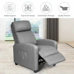 Brand new 😀 Costway Recliner Massage Chair, Ergonomic Adjustable Single Sofa with Padded Seat BlackBrownGray ✨ -Living Room Chairs Sales unnamed file 12582