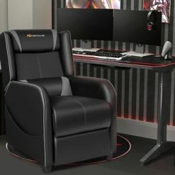 Deals 🌟 Costway Massage Gaming Recliner Chair Single Living Room Sofa Home Theater Seat PurpleGray ✔️