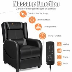 Deals 🌟 Costway Massage Gaming Recliner Chair Single Living Room Sofa Home Theater Seat PurpleGray ✔️ -Living Room Chairs Sales unnamed file 12597