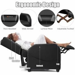 Deals 🌟 Costway Massage Gaming Recliner Chair Single Living Room Sofa Home Theater Seat PurpleGray ✔️ -Living Room Chairs Sales unnamed file 12598