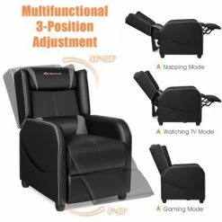 Deals 🌟 Costway Massage Gaming Recliner Chair Single Living Room Sofa Home Theater Seat PurpleGray ✔️ -Living Room Chairs Sales unnamed file 12600