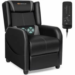 Deals 🌟 Costway Massage Gaming Recliner Chair Single Living Room Sofa Home Theater Seat PurpleGray ✔️ -Living Room Chairs Sales unnamed file 12603