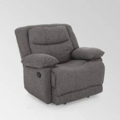 Flash Sale ✨ Estrada Contemporary Glider Recliner - Christopher Knight Home Navy Blue Tweed 🎁 -Living Room Chairs Sales unnamed file 12610