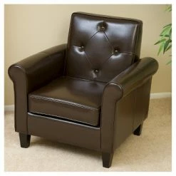 Flash Sale ✨ Isaac Tufted Brown Leather Club Chair -Chocolate Brown - Christopher Knight Home 💯 -Living Room Chairs Sales unnamed file 1262