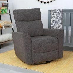 Promo 👏 Second Story Home Soho Swivel Recliner Chair - Dark Gray 🔥 -Living Room Chairs Sales unnamed file 12628