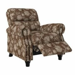 Promo 🤩 Rynn Bustle Back 2 Position Press-Back Recliner Chair Floral Chocolate Brown - ProLounger 🧨